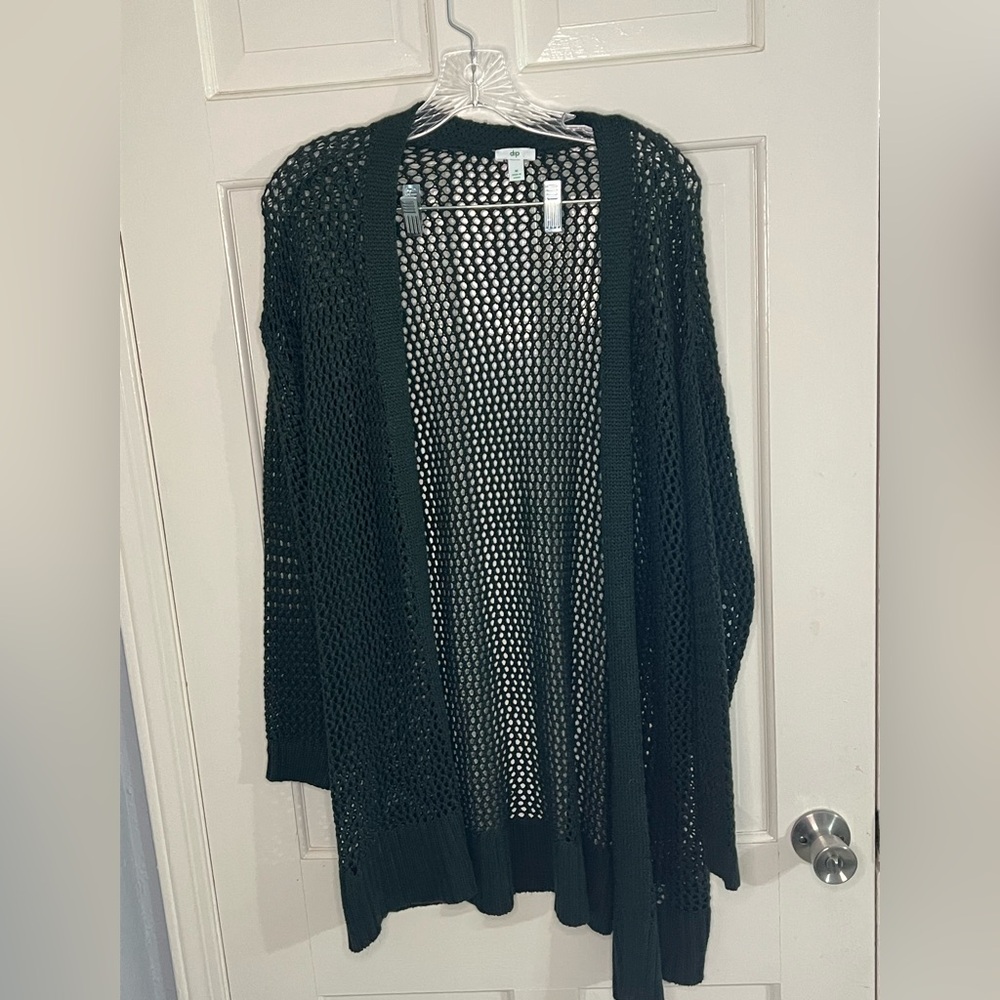 dip Women's Open Weave Cardigan - Deep Green